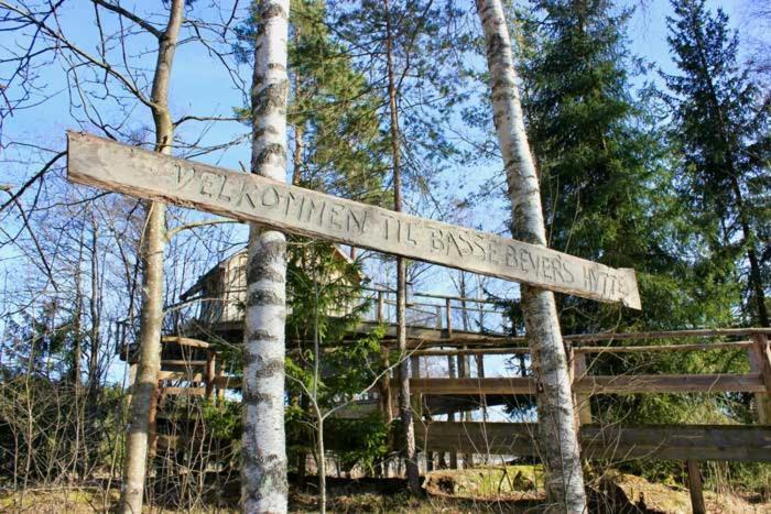 Tretopphytter Pa Grensen - Beverhytta Med Robat Og Gjeddefiske Halden Exterior photo